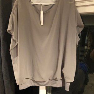 Grey short sleeve 2 layer silk
